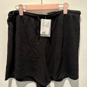 NWT- Semi Sheer Black Elastic Shorts- Size L, H&M